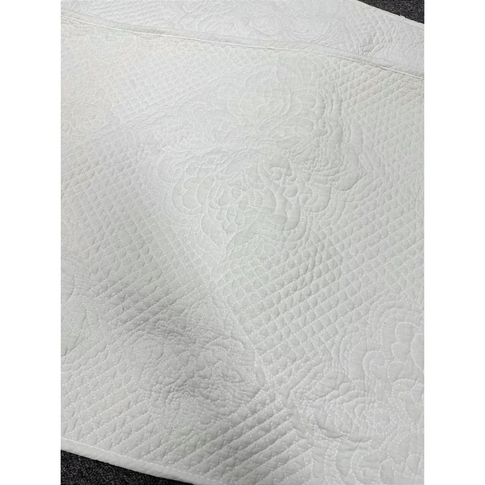 Tahari Home King Quilted Cotton Pillow‎ Shams Set White